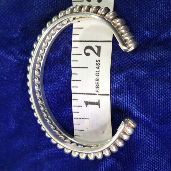 Sterling Silver Twisted Coil Cuff Bracelet Stamped Sterling - Picture 10 of 13